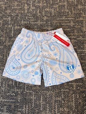 Youth Baseball lifestyle 101 shorts - blue cream paisley